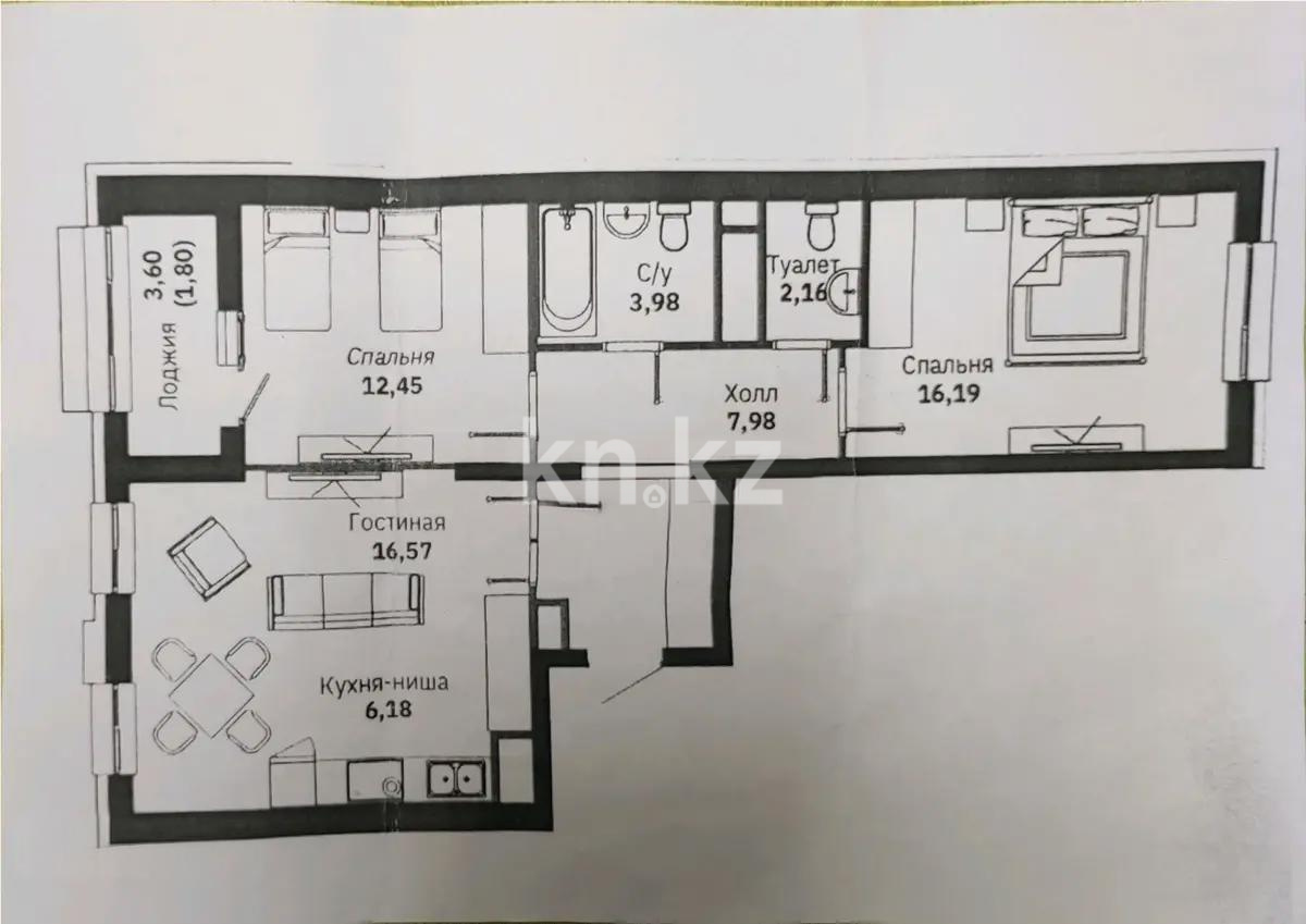 Продажа 3-комнатной квартиры, 72 м² в Астане - фото 6