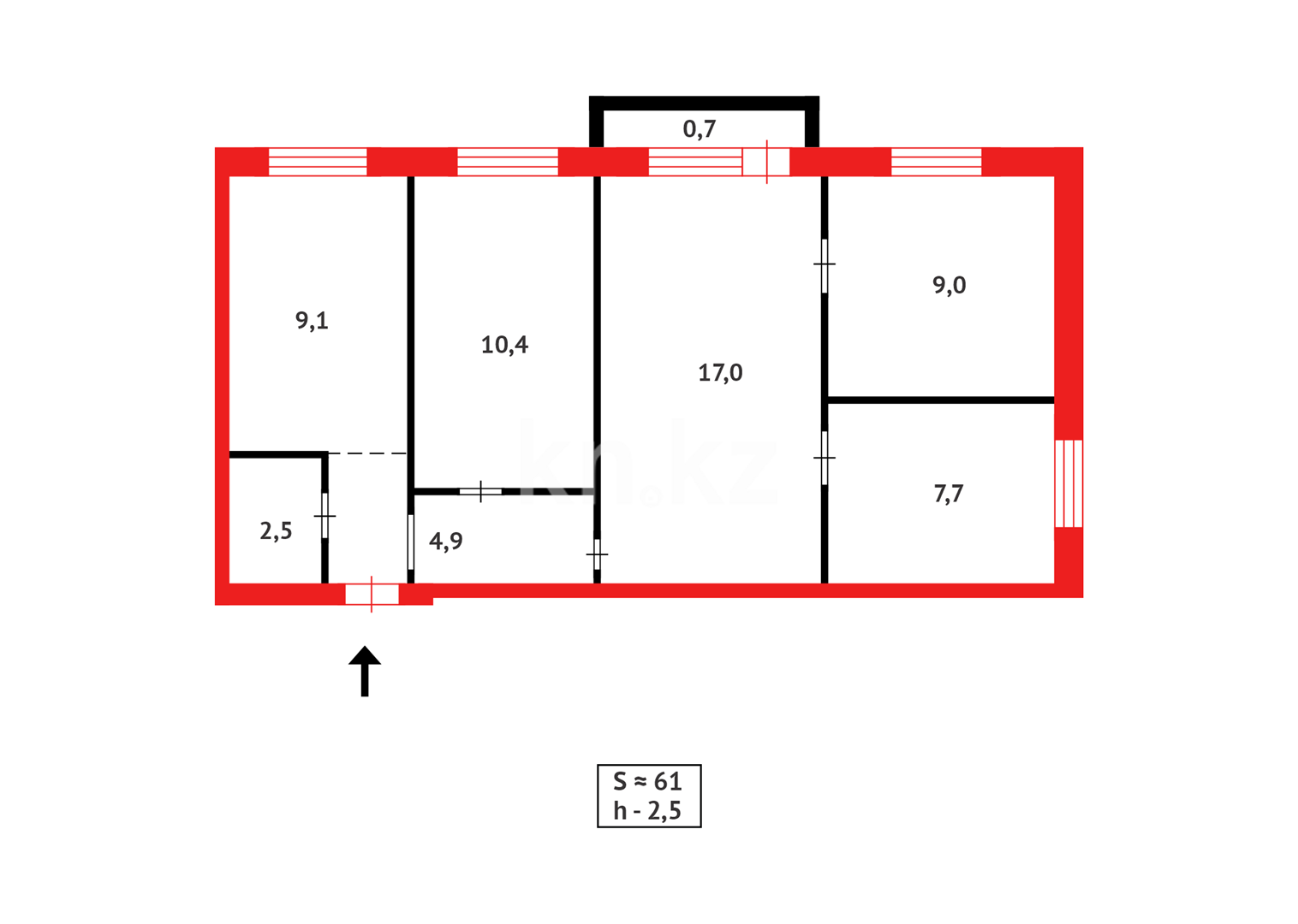 Продажа 4-комнатной квартиры, 61 м² в Караганде - фото 19