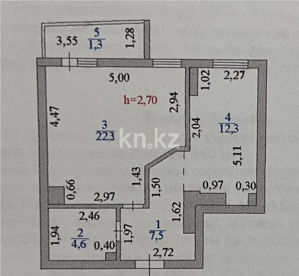 Продажа 1-комнатной квартиры, 48.3 м² в Астане - фото 4