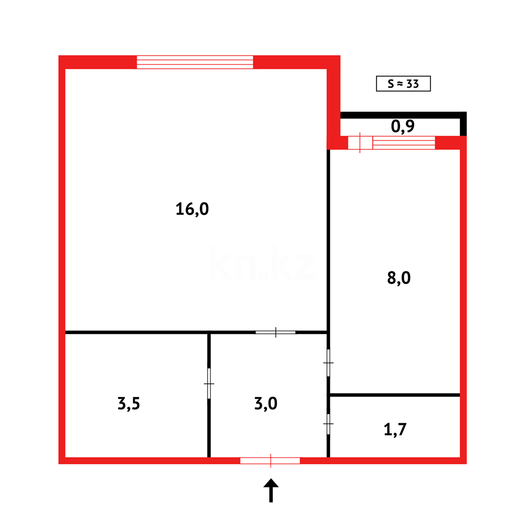 Продажа 1-комнатной квартиры, 33 м² - Продажа однокомнатных квартир в Караганде - страница 2 фото 1 из 1