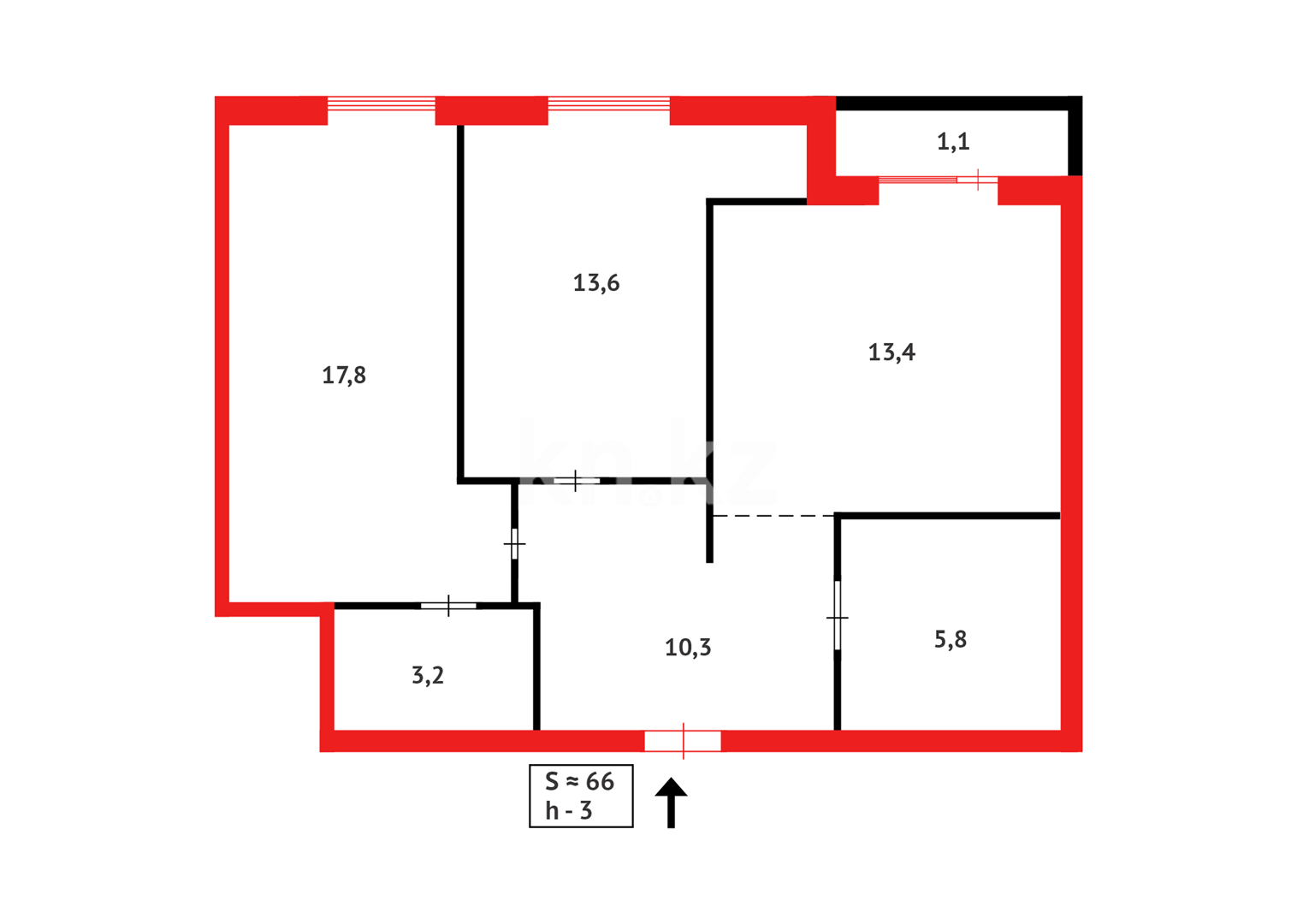 Продажа 2-комнатной квартиры, 66 м² - Продажа квартир в кирпичном доме в Казахстане - страница 2 фото 23 из 23