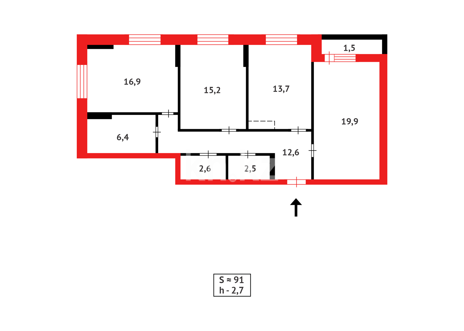 Продажа 3-комнатной квартиры, 91.4 м² в Астане - фото 12
