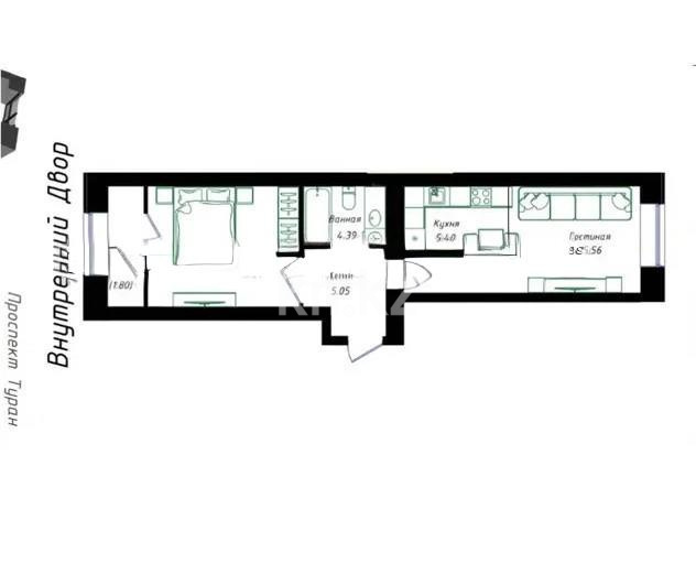 Продажа 2-комнатной квартиры, 47.47 м² - Продажа недвижимости в Казахстане - страница 20 фото 1 из 1