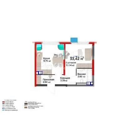 Продажа 1-комнатной квартиры, 33.42 м² - Продажа квартир в Турксибском р-не Алматы фото 5 из 5
