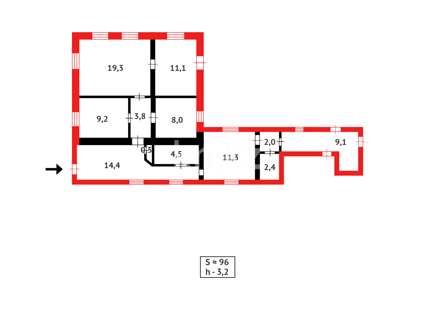 Продажа 4-комнатного дома, 95.6 м², Сарыарка - Аренда квартир помесячно в Актау фото 6 из 21