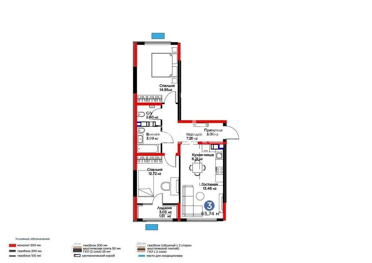 Продажа 3-комнатной квартиры, 65 м² - Продажа квартир от собственников в Алматы - страница 7 фото 1 из 1