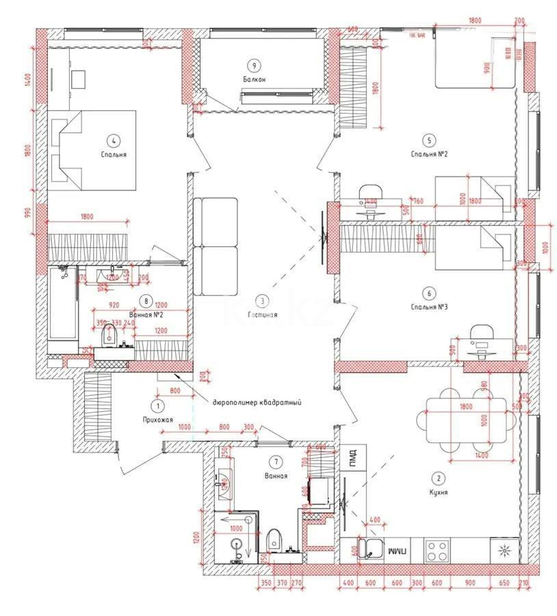 Продажа 4-комнатной квартиры, 108 м², ул. Рыскулова, дом  1 - Продажа квартир в новостройках Астаны без посредников с фото фото 5 из 5