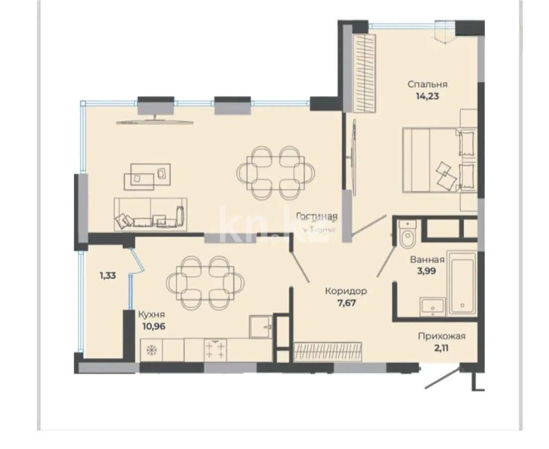 Продажа 2-комнатной квартиры, 59 м², ул. Сыганак, дом  4 стр - Продажа квартир в новостройках Астаны фото 1 из 1