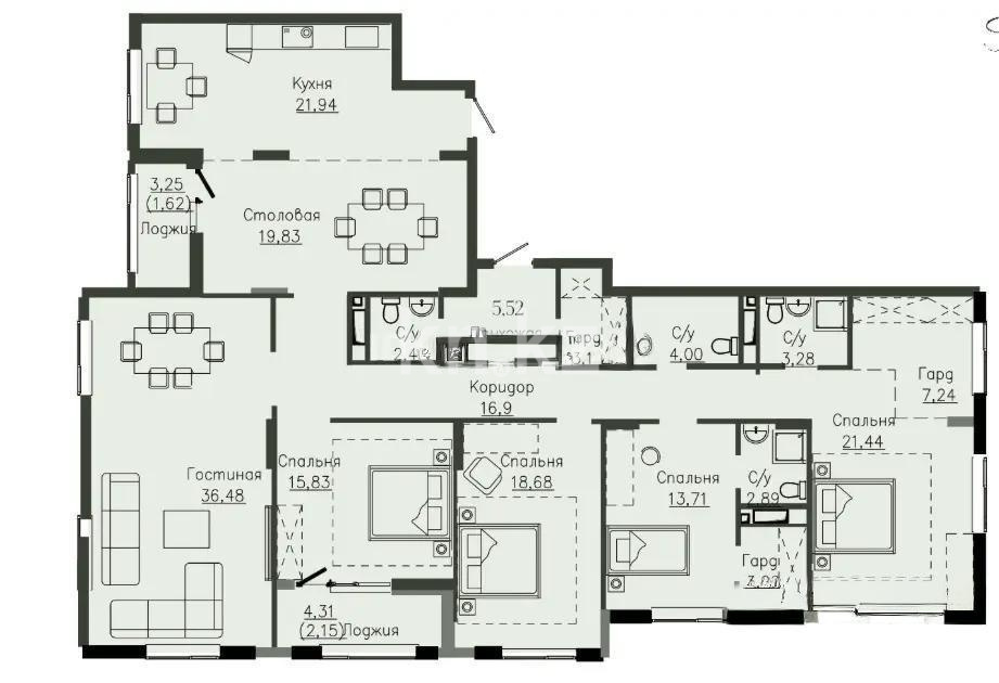 Продажа 5-комнатной квартиры, 201.9 м², пр. Мангилик Ел, дом  36/1 - Продажа  пятикомнатных квартир в новостройках Астаны без посредников фото 1 из 1