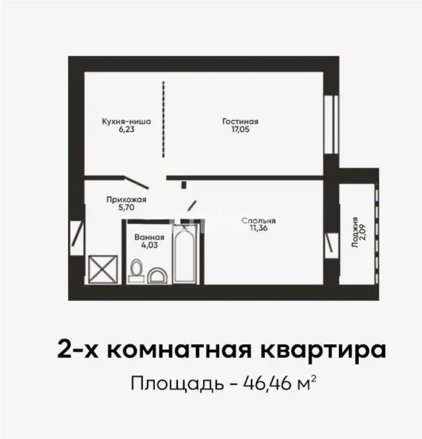 Продажа 1-комнатной квартиры, 47 м², ул. Таттимбета, дом  40 - Продажа квартир в Караганде фото 2 из 2