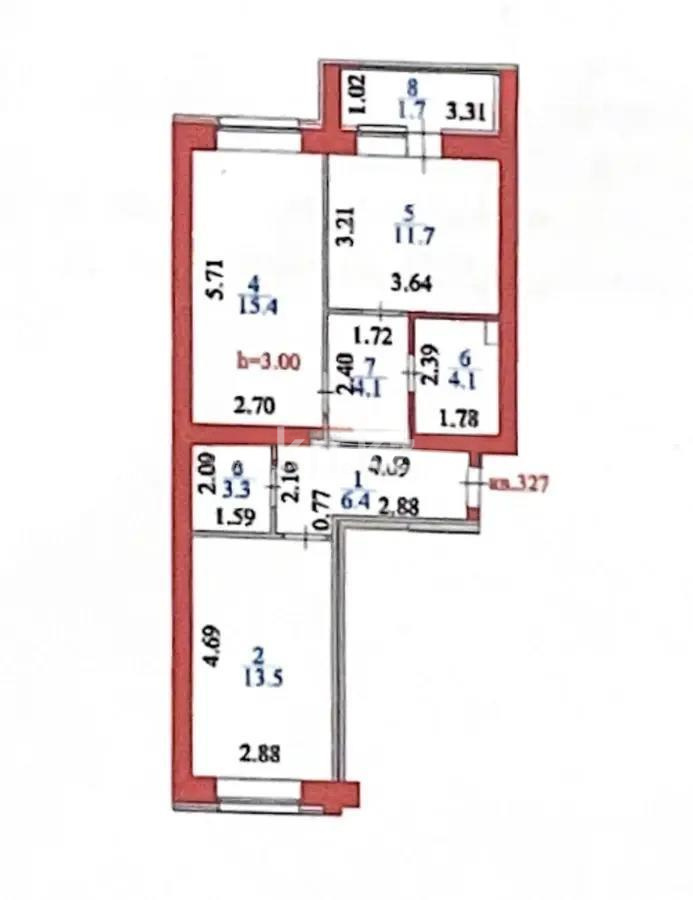 Продажа 2-комнатной квартиры, 60.2 м² - Продажа квартир в новостройках Астаны без посредников фото 1 из 1