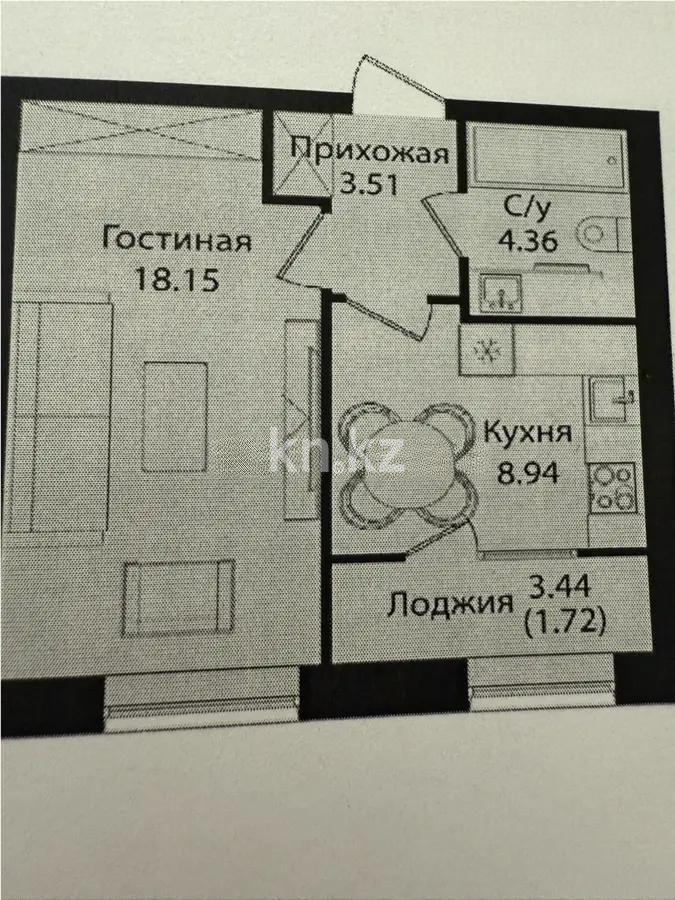 Продажа 1-комнатной квартиры, 36.68 м², ул. Е-15, дом  16 - Продажа квартир в Астане фото 1 из 1