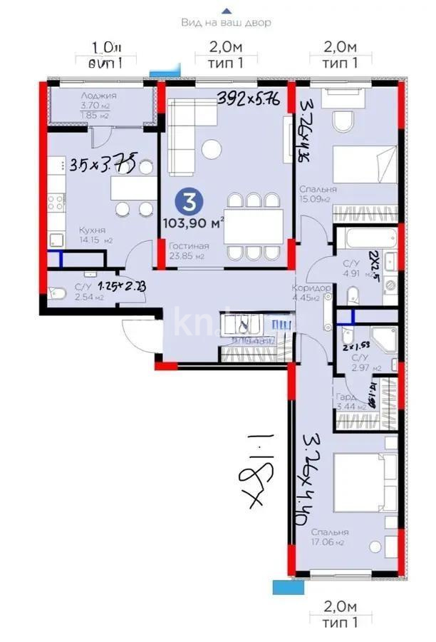 Продажа 3-комнатной квартиры, 104 м² - Продажа квартир в Астане в р-не Нура - страница 2 фото 1 из 1