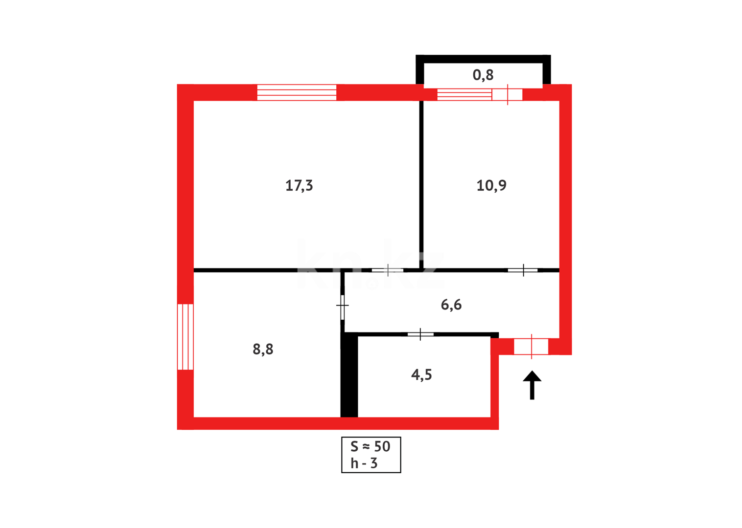 Продажа 2-комнатной квартиры, 50 м² - Продажа двухкомнатных квартир в Астане фото 9 из 9