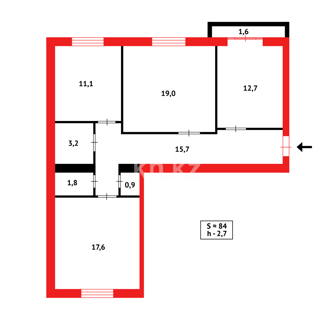 Продажа 3-комнатной квартиры, 83 м² - Продажа квартир в Караганде - страница 5 фото 8 из 8