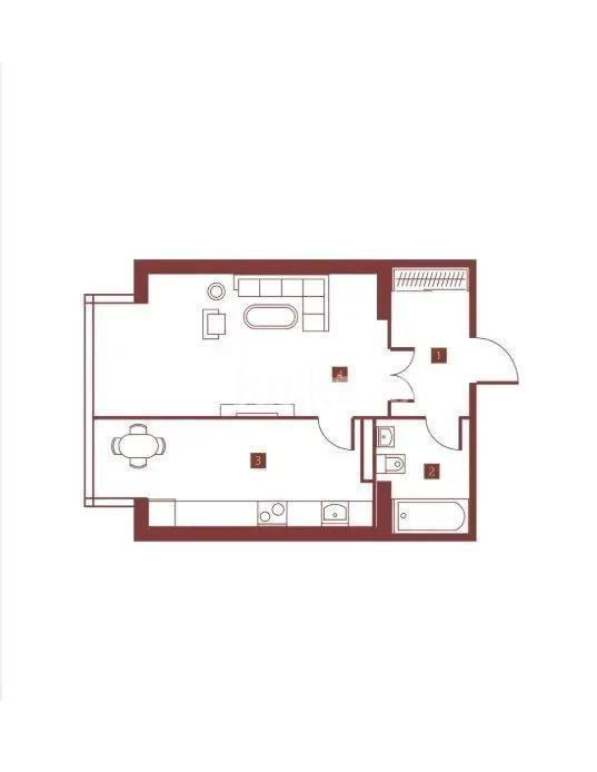 Продажа 1-комнатной квартиры, 46 м², ул. Талдыарал, дом  19 - Продажа квартир в Казахстане фото 1 из 1