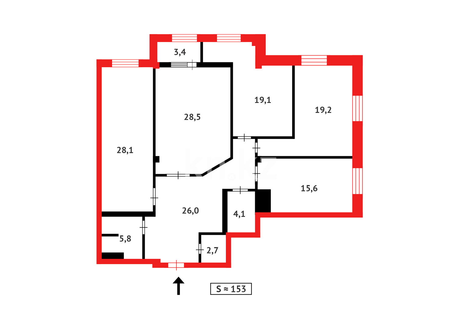Продажа 4-комнатной квартиры, 149 м² - Продажа квартир в кирпичном доме в Казахстане - страница 300 фото 32 из 32