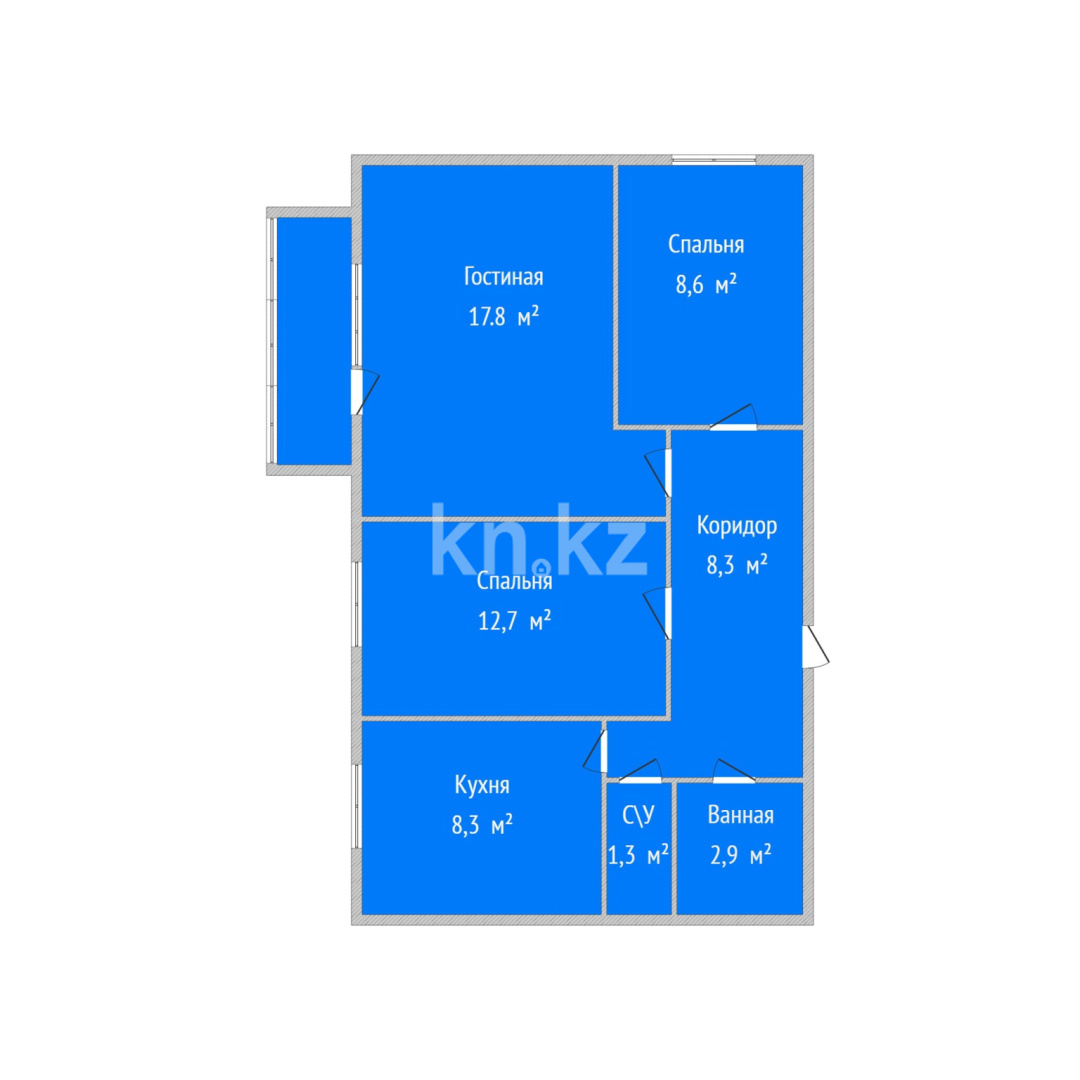 Продажа 3-комнатной квартиры, 60 м² - Продажа недвижимости в Казахстане - страница 7 фото 2 из 15