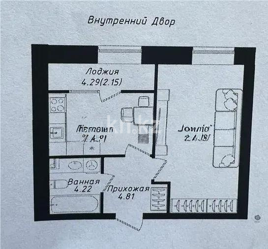 Продажа 1-комнатной квартиры, 40 м² в Астане