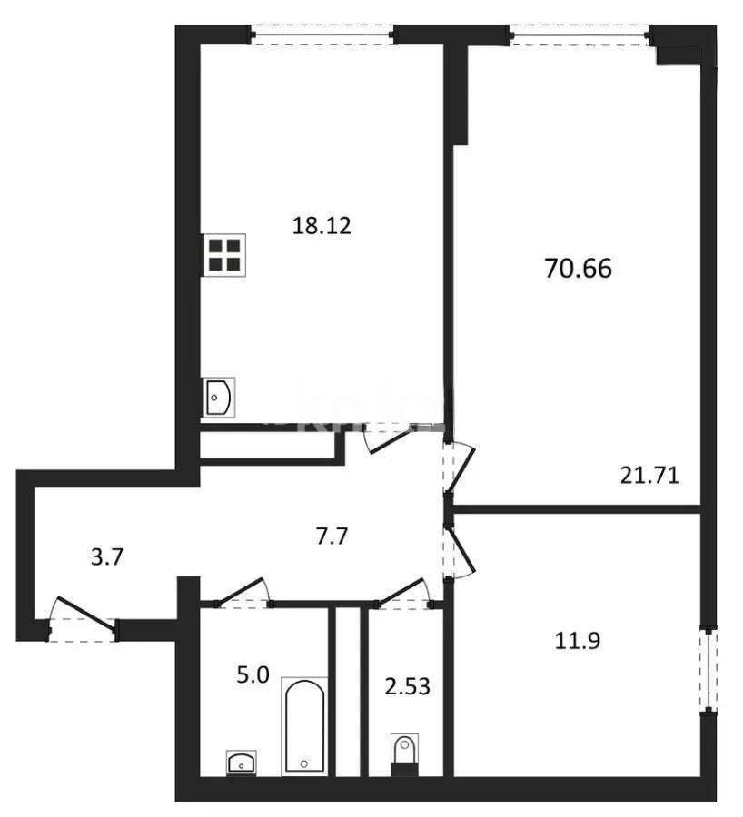 Продажа 2-комнатной квартиры, 70 м² в Алматы - фото 2