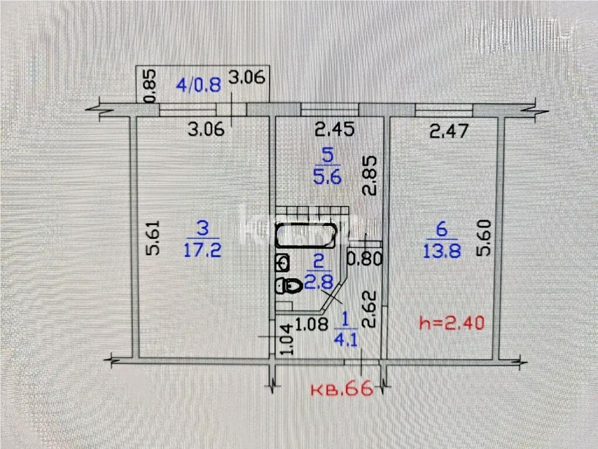 Продажа 2-комнатной квартиры, 44.3 м² - Продажа офисных и торговых помещений в Петропавловске фото 5 из 5