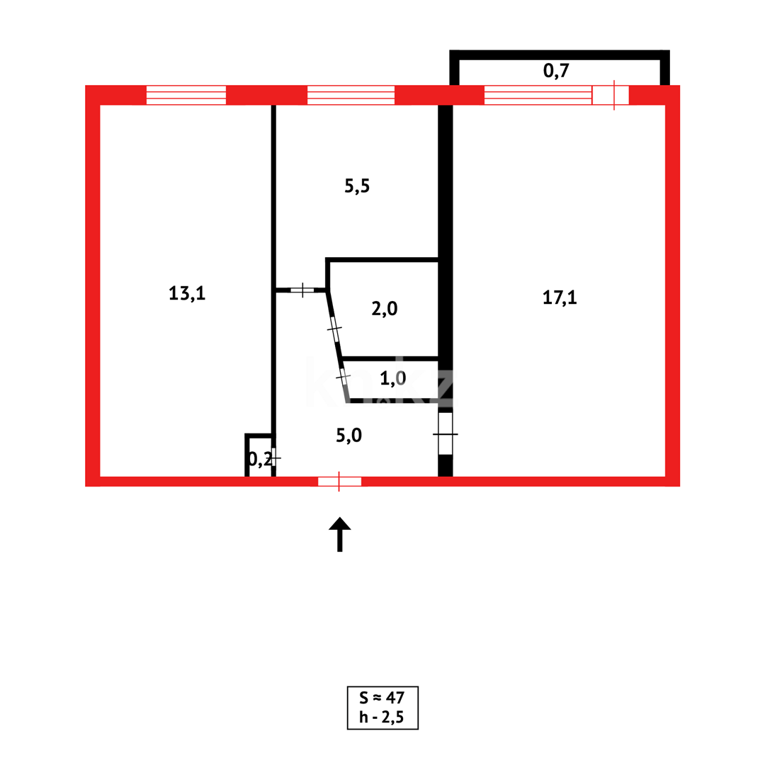 Продажа 2-комнатной квартиры, 44 м² - Продажа двухкомнатных квартир в Караганде - страница 61 фото 9 из 9