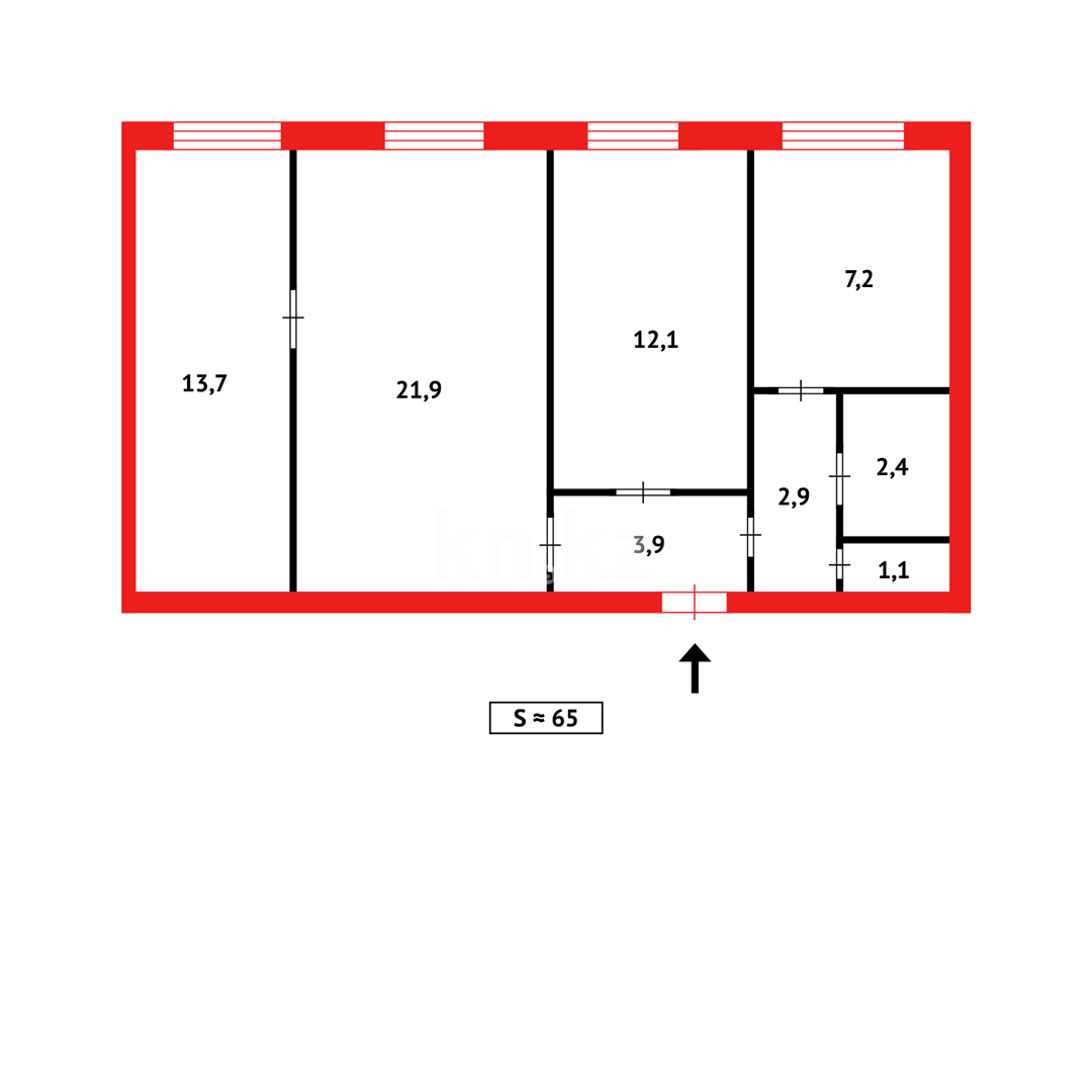 Продажа 3-комнатной квартиры, 65 м², пр. Республики - Продажа квартир в Темиртау фото 22 из 22