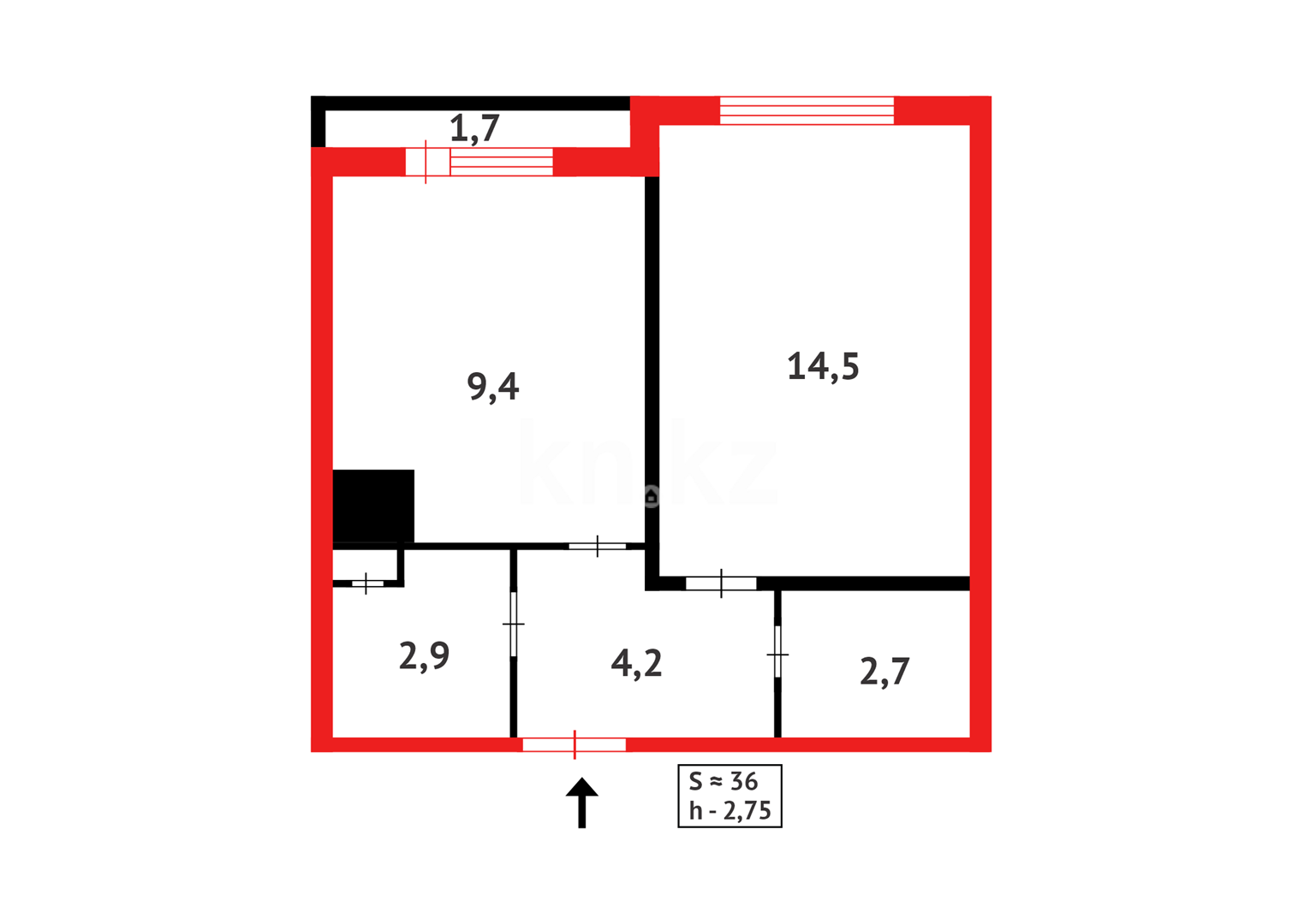 Продажа 1-комнатной квартиры, 36 м², ул. Бектурова в Астане - фото 13