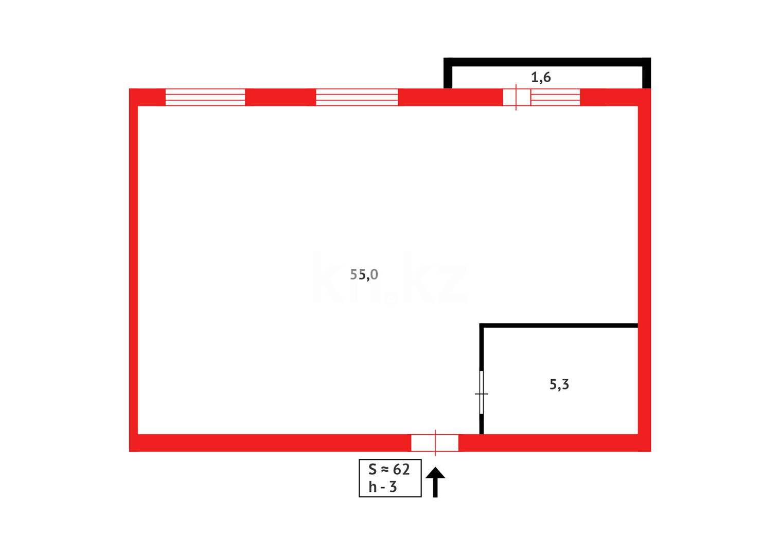 Продажа 3-комнатной квартиры, 61 м² в Караганде - фото 9