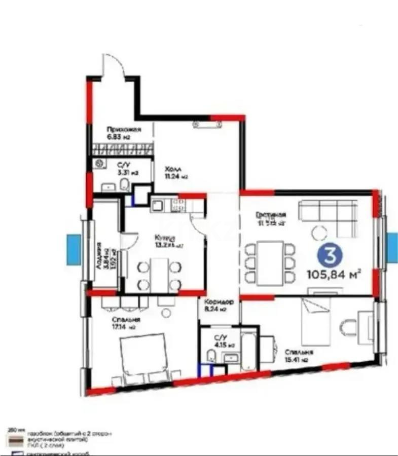 Продажа 3-комнатной квартиры, 106 м², ул. Керей, Жанибек хандар, дом  50/1 - Продажа  трехкомнатных квартир в Астане без посредников с фото фото 1 из 1