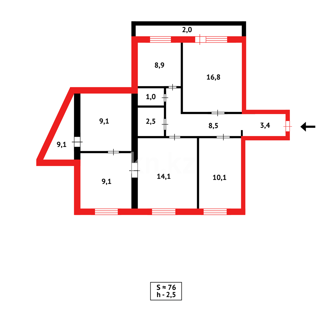 Продажа 4-комнатной квартиры, 73 м² - Недвижимость в Караганде фото 21 из 21