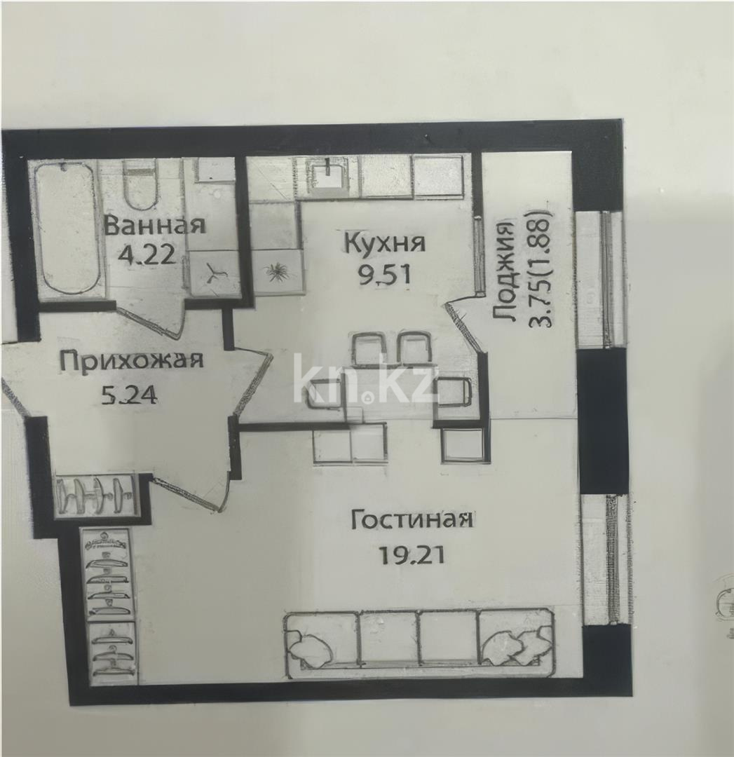 Продажа 1-комнатной квартиры, 40.6 м² - Продажа квартир в Астане фото 1 из 1