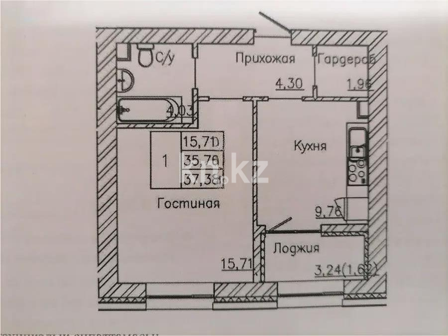 Продажа 1-комнатной квартиры, 37.38 м² - Продажа недвижимости в Казахстане - страница 21 фото 1 из 1