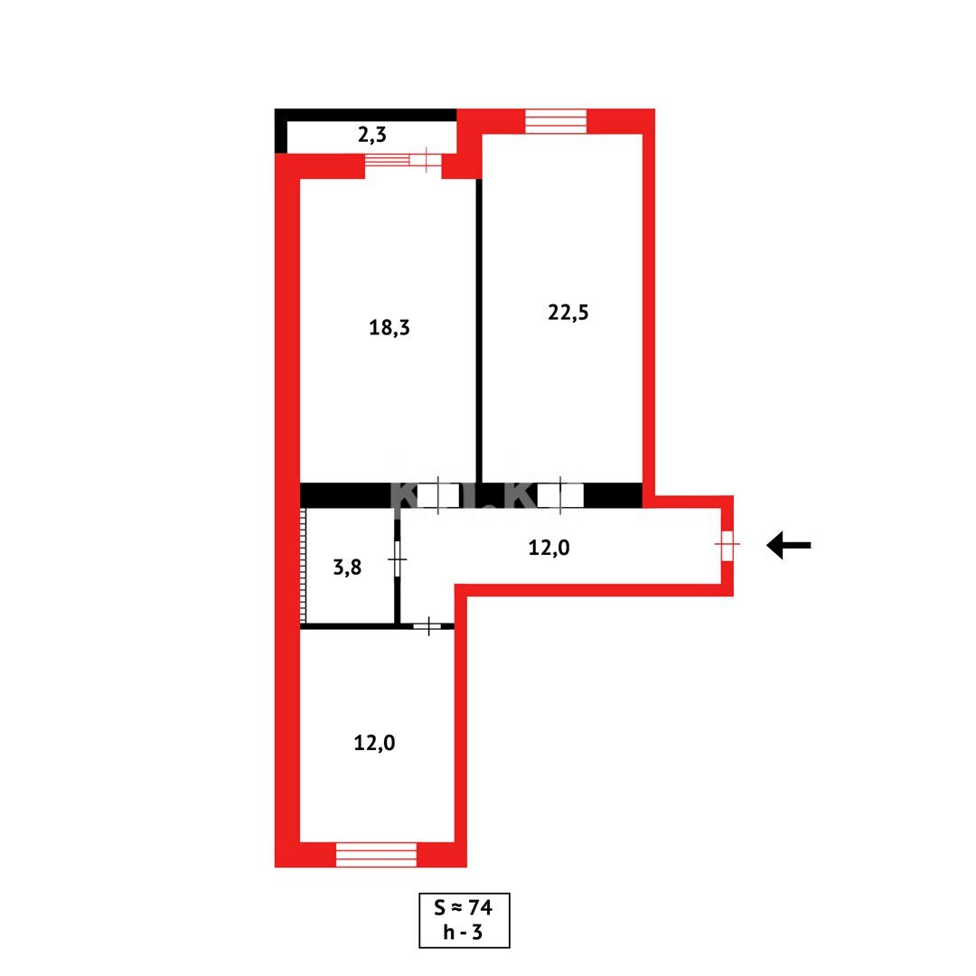 Продажа 2-комнатной квартиры, 74 м² в Караганде - фото 17