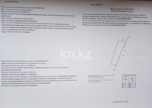 Продажа участка, 23 сот. - Продажа жилой и коммерческой недвижимости в Акмолинской области фото 2 из 3
