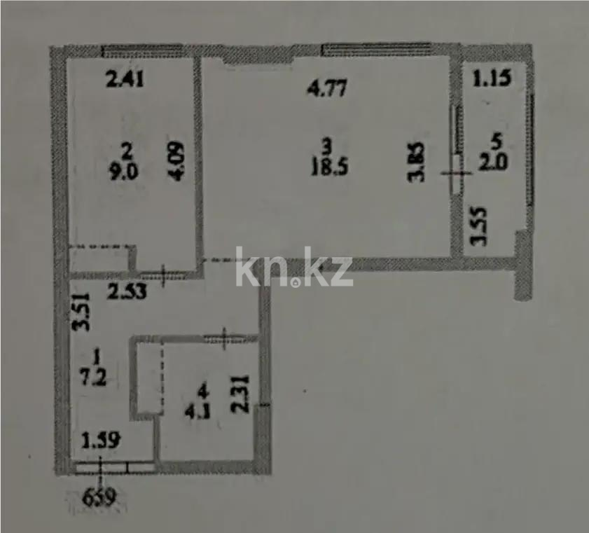 Продажа 1-комнатной квартиры, 41 м², ул. Е-429, дом  26 - Аренда квартир помесячно в Алматинской области фото 1 из 1