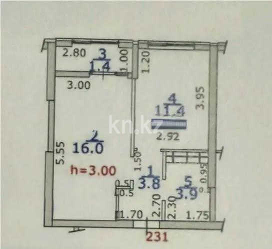 Продажа 1-комнатной квартиры, 36.5 м², ул. Ашимова, дом  1/5б - Продажа квартир в Алматы фото 4 из 4