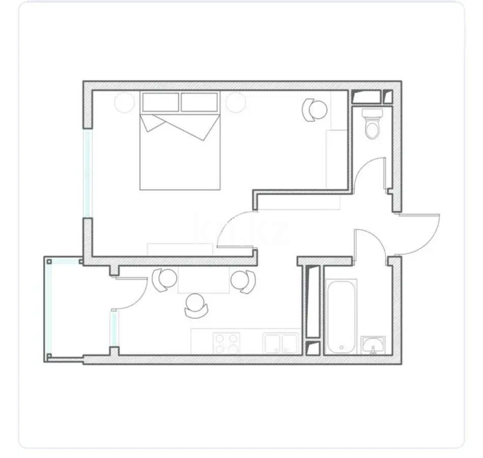 Продажа 1-комнатной квартиры, 40.58 м², ул. Алтын орда, дом  7/1а - Продажа  однокомнатных квартир в новостройках Алматы без посредников фото 1 из 1