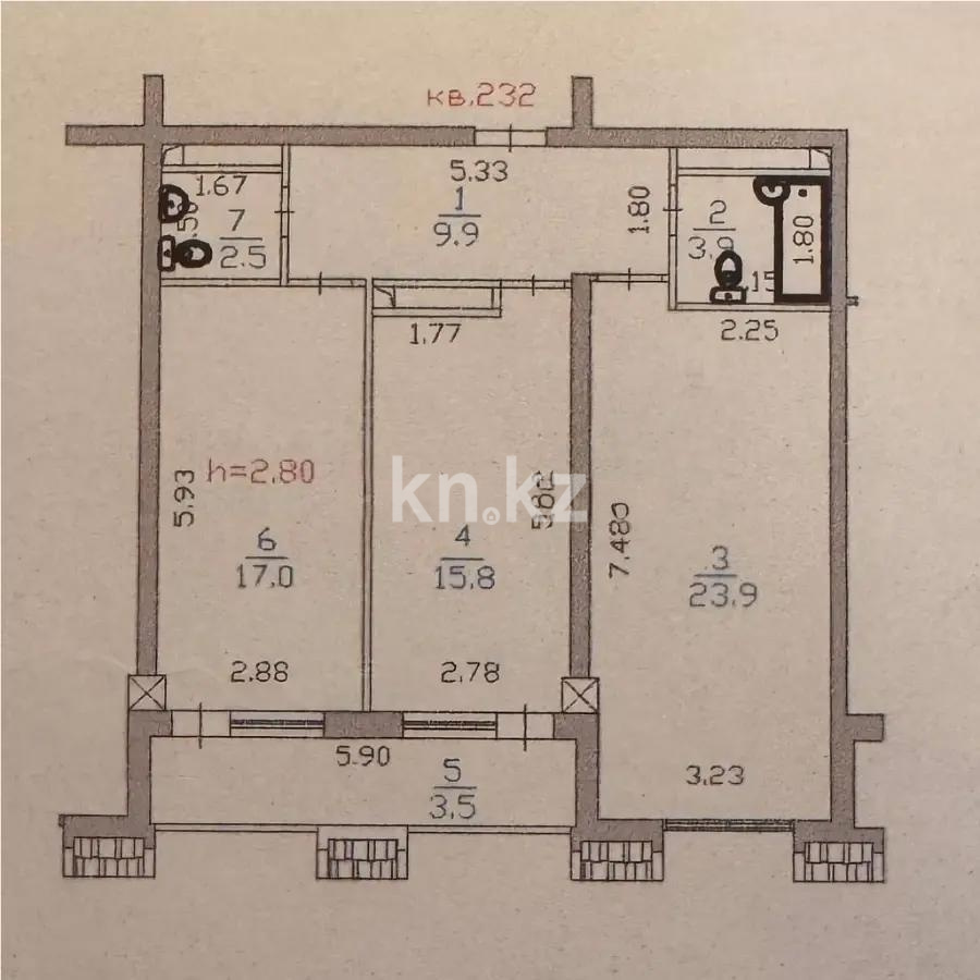 Продажа 2-комнатной квартиры, 76.5 м² - Продажа квартир в Алматы - страница 7 фото 7 из 7