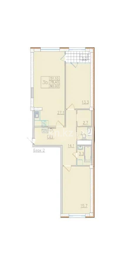 Продажа 3-комнатной квартиры, 81 м² - Продажа квартир в Алмалинском р-не Алматы - страница 3 фото 2 из 2