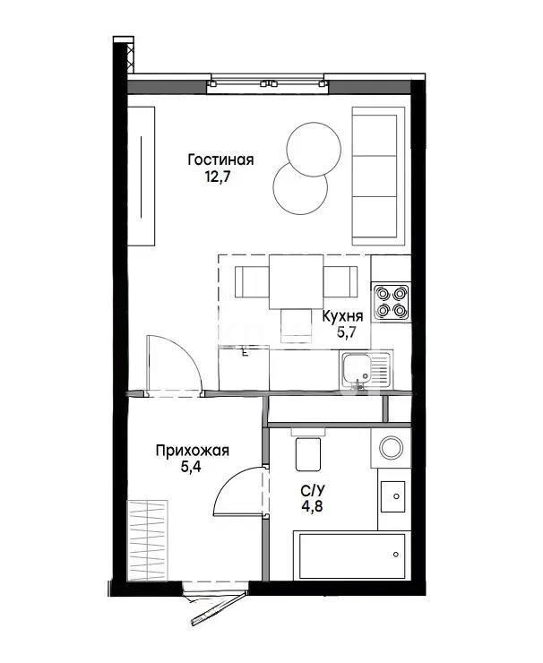 Продажа 1-комнатной квартиры, 28.6 м² - Продажа квартир в Казахстане - страница 16 фото 1 из 1