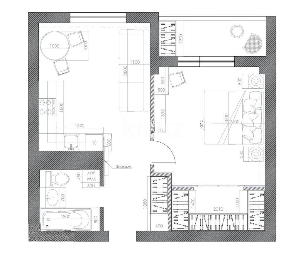 Продажа 2-комнатной квартиры, 51.3 м² в Алматы - фото 4