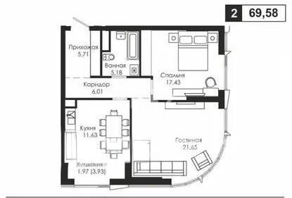 Продажа 2-комнатной квартиры, 69.58 м² - Продажа двухкомнатных квартир от собственников в Астане - страница 95 фото 1 из 1