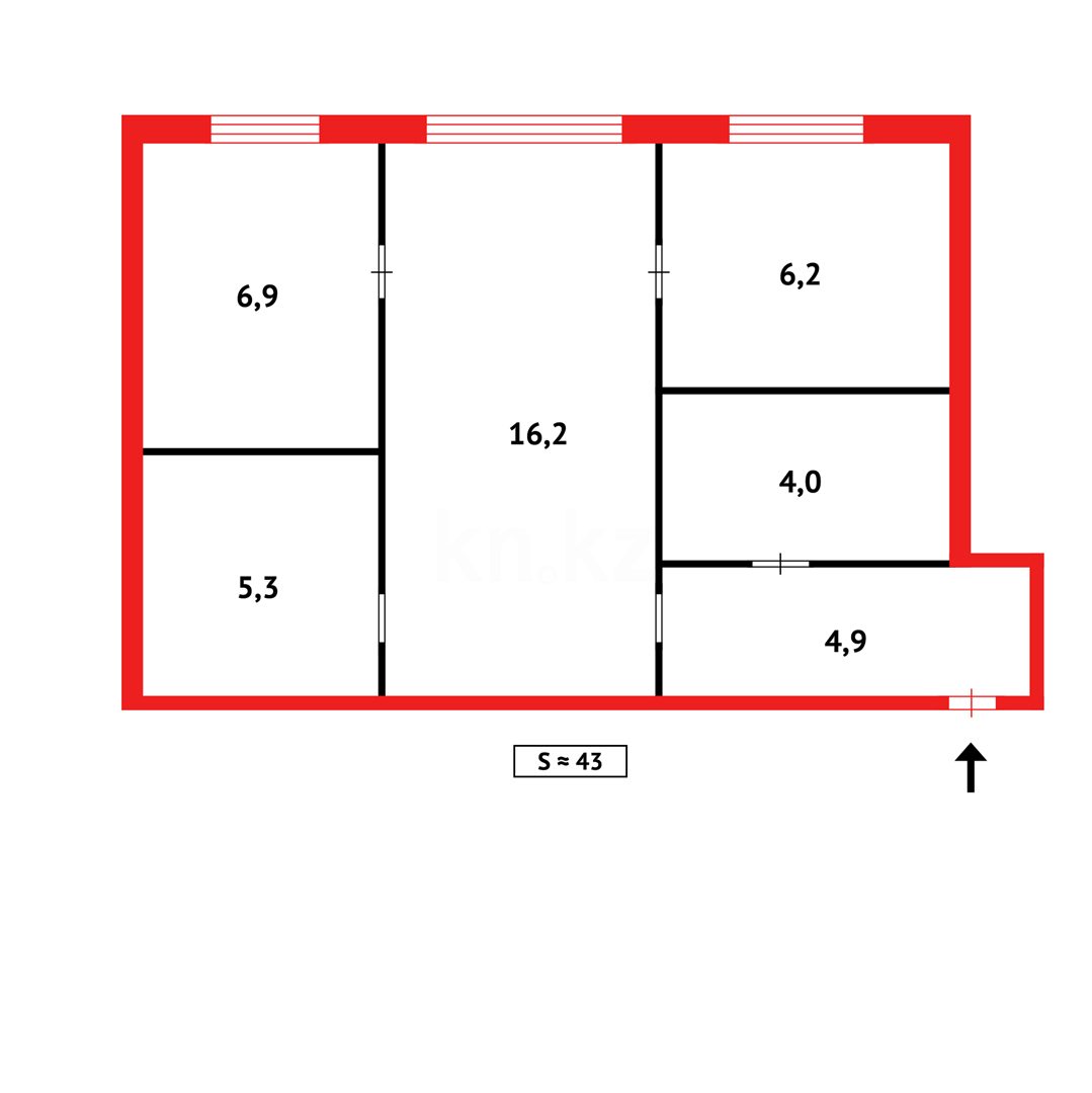 Продажа 3-комнатной квартиры, 42 м² - Продажа трехкомнатных квартир в Городе Караганды - страница 4 фото 6 из 6