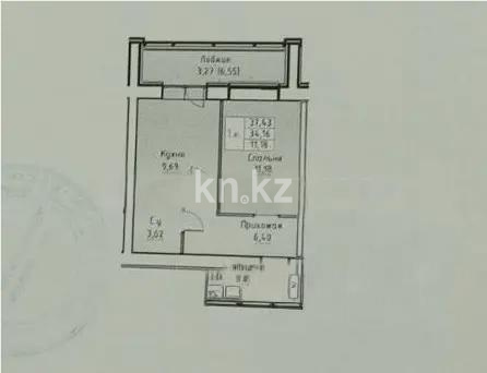 Продажа 1-комнатной квартиры, 33.4 м², ул. А-52, дом  8 - Продажа квартир в Астане фото 1 из 1