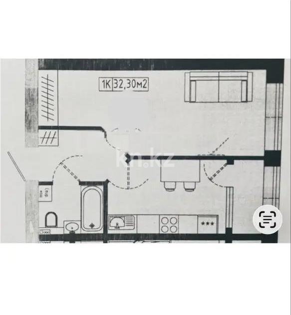 Продажа 1-комнатной квартиры, 32.3 м² в Астане