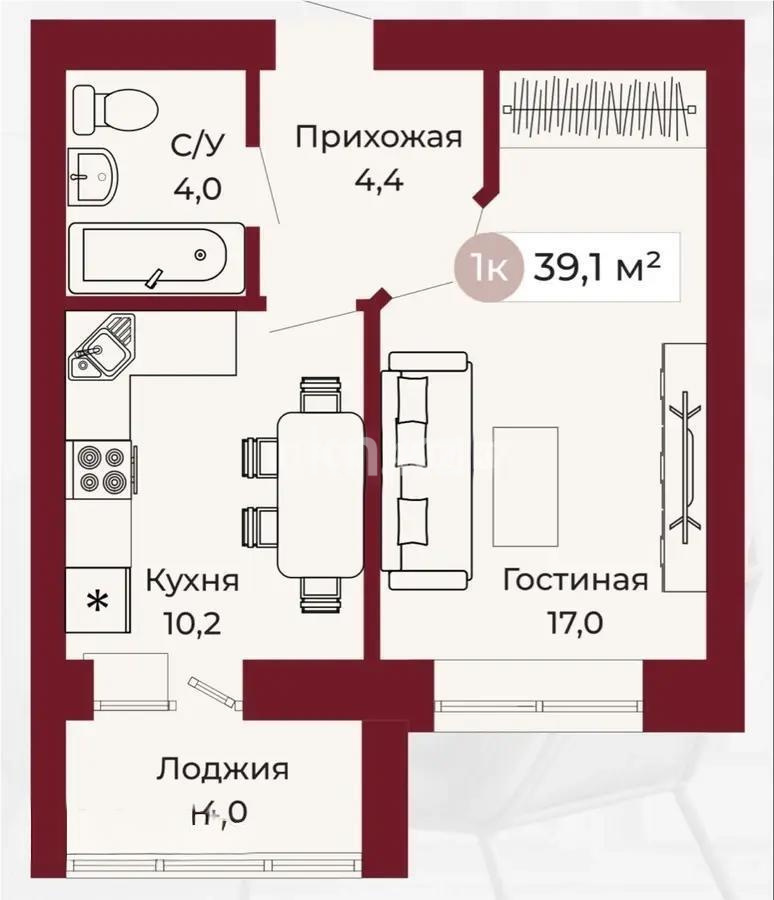 Продажа 1-комнатной квартиры, 39 м² - Продажа квартир в новостройках Караганды - страница 4 фото 1 из 1