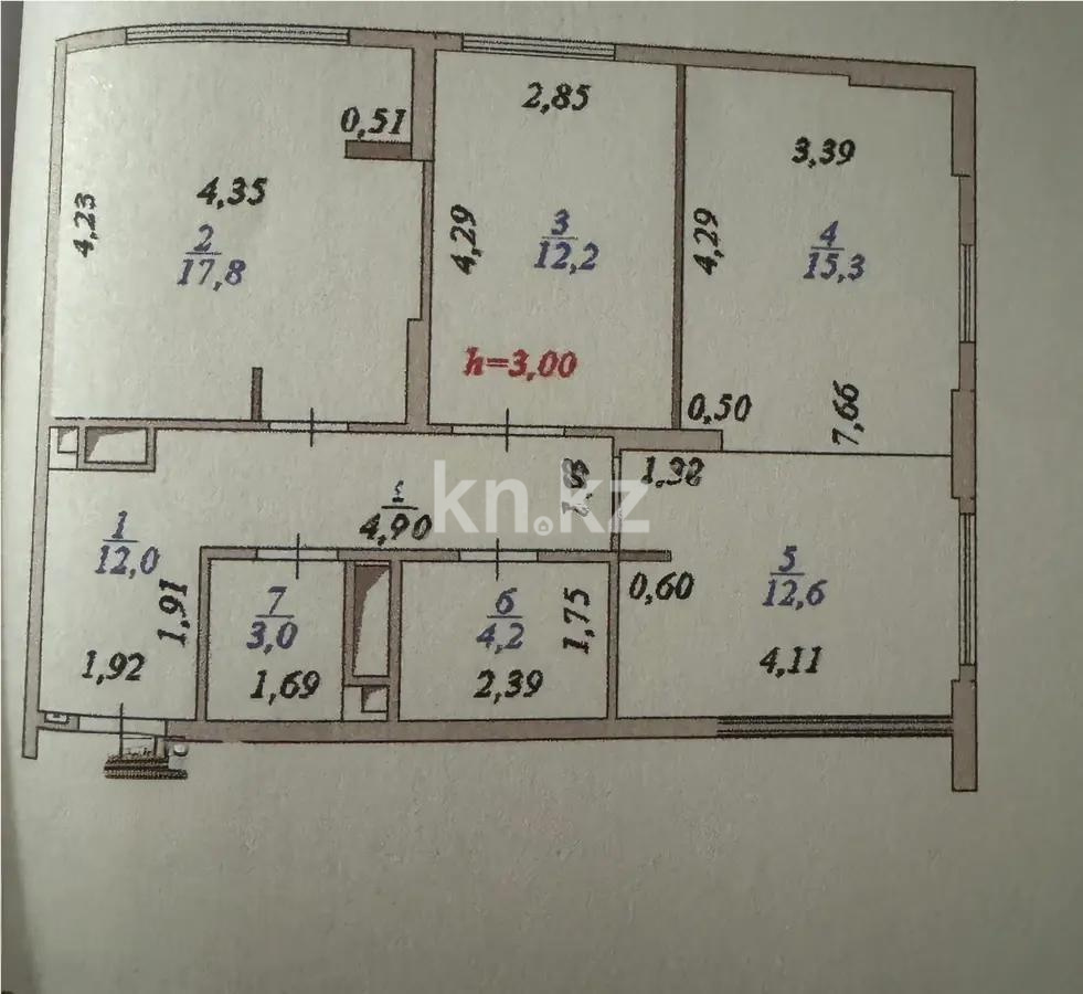 Продажа 3-комнатной квартиры, 77.1 м², ул. Рыскулова, дом  1/1 - Продажа квартир в Астане фото 3 из 3