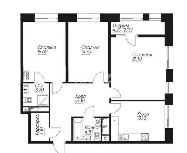 Продажа 3-комнатной квартиры, 92.8 м², ул. Навои, дом  30а/1 в Алматы - фото 2