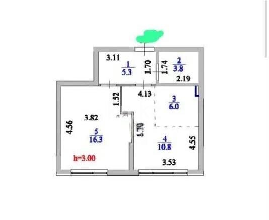 Продажа 2-комнатной квартиры, 42.2 м² в Астане